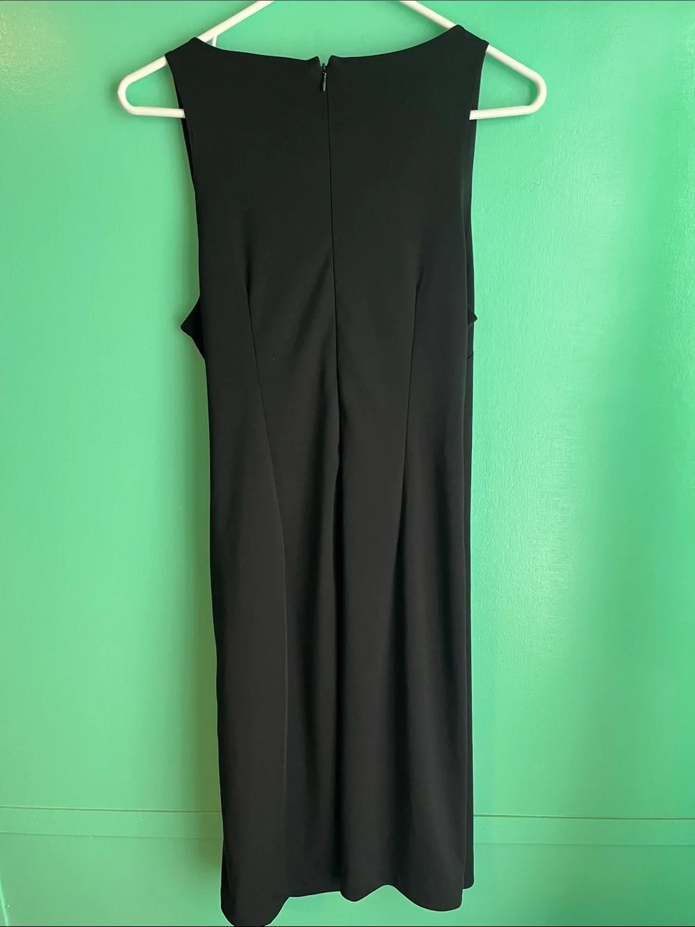 Express Black Sleeveless Faux-Wrap Midi Dress